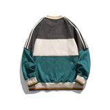 Suede Hip Hop Sweatshirts For Men Y2k Spring And Autumn Couple Sports Pullovers China-Chic Loose Versatile Casual Tops Splice