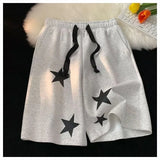 Hip Hop Shorts Summer Loose Shorts Men Five-pointed Star Print Harajuku Sweatshorts Streetwear Man Fashion Short Pants
