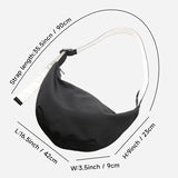 Solid Hobos Crossbody Bag for Men Large Capacity Oxford Waterproof Half Moon Belt Bag Fashion All-match Men Shoulder Bag