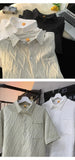 Japanese Cityboy Shirt High-end Polo Short-sleeved Shirt Men's Summer American Retro Lapel Tee Trend Loose Large Size Casual Top
