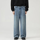 Men New Summer Baggy Jeans Male Fashion Straight Wide Leg Casual Wash Denim Trousers High Street Hot Sale Loose Trousers