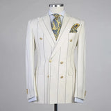 Men's Double Breasted Blazer and Trousers Sets Formal Pantsuits Evening Wedding Tuxedo Solid Color New Style 2 Pcs Customized