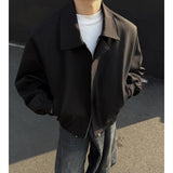 Autumn Short Jacket Men Fashion Casual Shoulder Padded Jackets Men Streetwear Korean Loose Bomber Jacket Mens Clothes M-3XL