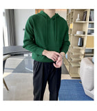 New Japanese Leisure Men's Hooded Sweater Trendy Harajuku Preppy Style Long Sleeve Hoodies Autumn Casual Vintage Warmth Knitwear