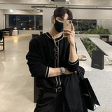 Men's  Luxury Knitted Cardigan Sweater Solid Color Long Sleeve Casual Streetwear Patchwork Button-down Vintage Knitwear