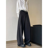 Men Wide Leg Pants Solid Color Mopping pants Joggers Loose Pleated Casual Trousers Men Streetwear NEW Fashion Long Pants