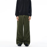 100% Cotton Autumn Men's Loose Trousers Oversized Fashion Spliced Hip Hop Streetwear Wide Legs Baggy Cargo Trousers