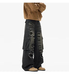 Ripped Camo Jeans Men 2025 New Loose Straight Leg Denim Pants Outdoor Hiking Trousers Casual Comfort Street Style Fashion