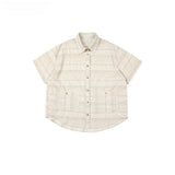 Japanese Retro Blouse Loose Ethnic Short-sleeved Shirt Men Women Korean Summer Fashion High-end College Style Versatile Shirt