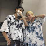 Men's Clothing Streetwear Fashion Casual Turn-down Collar Short Sleeve Printing Neutral Handsome Button Spring Summer Shirts