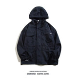 Japanese Cityboy Work Jacket Men's Spring Autumn Multi-pocket Mountaineering Suit High-end Casual Hooded Jacket Chic