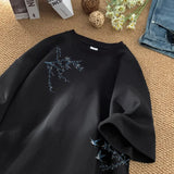 Men's Oversized T-shirts Fashion White 5XL Cotton T Shirt for Men Casual Summer Wear Bird Print Tee Shirts Men Clothing