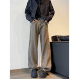 American Street Spring and Autumn Men and Women Trendy Personality Straight Tube Washed Jeans Couple Loose Retro Casual Pants