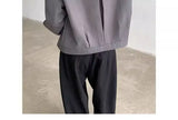 Black Short Autumn Suit Jacket Male College Preppy Wearing American Baseball Uniforms with High-end Shoulder Pad Jacket Chic