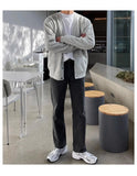 Autumn Fashion Men Luxury Knitted Sweater Coats Trendy Korean Popular V Neck Long Sleeve Cardigan Jacket Casual Stylish Knitwear