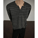 2025 New Fall Mens Long Sleeve Tshirt Soft Comfortable Casual Knitted Shirt V Neck Top Fashion Mens Clothing Teen Boys Clothing