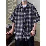 New American Shirt Men's Summer Trend Brand Trendy Short Sleeve Plaid Men's Shirt Casual TOP