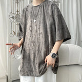 Summer Chic Fashion Casual Holes Short Sleeve T-Shirts For Men Clothing O-Neck Loose Casual Tee Shirt Homme Streetwear