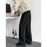 Black Suit Pants Men Fashion Society Mens Dress Pants Korean Casual Loose Straight Pants Mens Office Formal Trousers M-3XL