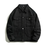 Autumn Men's Oversize White Denim Jacket Fashion Streetwear Cotton Casual Loose High Quality Jean Coats Blue Green Black