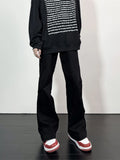 Flare Jeans Men American Slim Chic High Street Washed Hip Hop Denim Trousers All-match Harajuku Simple College Autumn Mopping