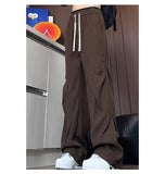 Men Casual Pants 2025 New Style Personalized Design Autumn Korean Fashion Loose Fit Straight Leg Elastic Waist Pleated Pants
