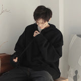 Hoodies Men Simple Loose Oversize M-5XL Preppy Autumn Winter Solid Color Cozy All-match Korean Style Male Knitwear Popular Warm