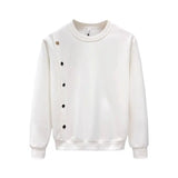 Simple Design Sense White Sweatshirt Men's Trendy Round Neck Bottoming Shirt 2025 Spring Autumn Handsome Men's Hot Top Urban