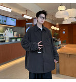 2025 Autumn Winter New Mens Long Sleeve Casual Corduroy Shirt Square Collar Loose Fit Classic Fashion Trendy Outdoor Comfort