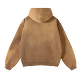Men's Zip Up Hoodies Tie Dye Washed Double Oversize Cardigan Sweatshirt Loose Plus Plush Gradient Man Hooded Pullovers Winter