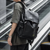  Leather Men’s Backpack For College School Style Backpack Waterproof With USB 15.6inch Large Capacity Casual Daypacks Mochila 