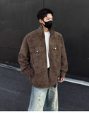 Street Zipper Jacket High-end Handsome Stand-up Collar Coat American 2025 Retro Handsome Work Jacket Loose Top Urban