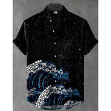 Men's Hawaiian Shirt Summer Loose Breathable Short Sleeved Harajuku Slim Fit Formal Top Printed Retro Shirt Roupas Masculinas