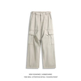 Cargo Pants Men Fashion Retro Pocket Casual Pants Men Japanese Streetwear Hip-hop Loose Wide Leg Pants Mens Vintage Trousers
