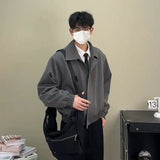 Spring Autumn Jacket Solid Simple Design Casual Jacket High-end Versatile Loose Shoulder Pad Short Jacket Aesthetic