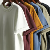 Men's Ami Khaji 320g Heavyweight T-shirt Men's Short-sleeved Tshirtscotton Pure White Top Tees American Retro Bottoming Shirt