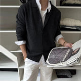 Japanese Retro Men's Cardigan Coats Light Luxury Knitted Lapel Long Sleeve Sweater Jacket Leisure Premium Quality Knitwear M-3XL