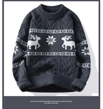 American style trendy street hip-hop personalized graphic round neck sweater for couples loose retro Harajuku knit casual top
