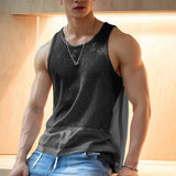 Summer Men's Luxury Knit Fashion Transparet Tank Tops O Neck Sleeveless Mesh Sexy Solid Color Vest Breathable Party Men Clothing
