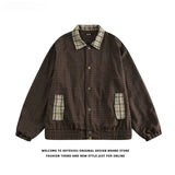 Japanese Spring Autumn Retro Plaid Jacket Korean Men's Women's College Loose Coat Casual Versatile Couple's Preppy Jacket Chic
