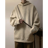 Autumn Suede Hoodies Men Fashion Retro Hooded Sweatshirt Men Streetwear Hip-hop Loose Pullover Hoodies Mens Pocket Hoody