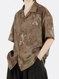 American Fashion Retro Top Korean Streetwear 2025 Summer Lazy New Lazy Style Cuban Collar Short-sleeved Shirt Aesthetic Chic