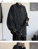 New Chinese Style Fold-button Shirt Men's Long-sleeved Hanfu Tang Suit Jacket Chinese Style Jacket Men's Fashion Tops Urban