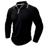Spring Autumn New Fashion Turn-down Colla Long Sleeve Solid Polo Shirts Men's Clothing Casual Loose Button Korean Simplicity Top