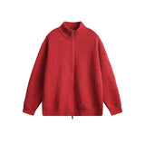 New Korean Fashion Men Cardigan Jacket Light Luxury Trendy Turtleneck Knit Zip-up Long Sleeve Sweater Coat High Quality Knitwear