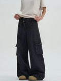 Cyber Y2K Streetwear Washed Black Baggy Jeans Cargo Pants For Men 90S Vintage Clothes Gothic Cotton Trousers Pantalon Homme