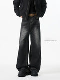 Spring/Autumn American Men and Women Handsome High Street Washed Straight leg Jeans Couple Loose Retro Harajuku Casual Pants