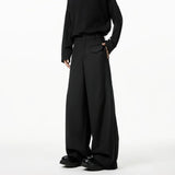 Khaki Suit Pants Men Fashion Society Mens Black Dress Pants Korean Loose Wide Leg Pants Mens Office Formal Trousers M-3XL