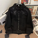 American High-end bomber Jacket Casual Jacket Men's Korean streetwear Spring Autumn Handsome High Arcade Functional Top Urban