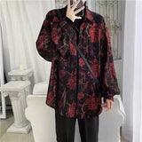 Korean Fashion Long Sleeve Men Streetwear All-match Handsome Stylish Teens Shirt Spring Retro Temperament Hawaiian Men's Shirts